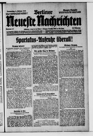Berliner neueste Nachrichten on Feb 6, 1919