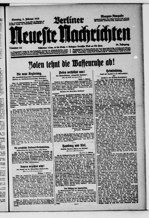 Berliner neueste Nachrichten vom 09.02.1919