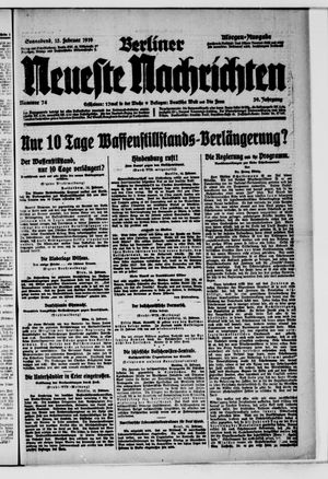 Berliner neueste Nachrichten vom 15.02.1919