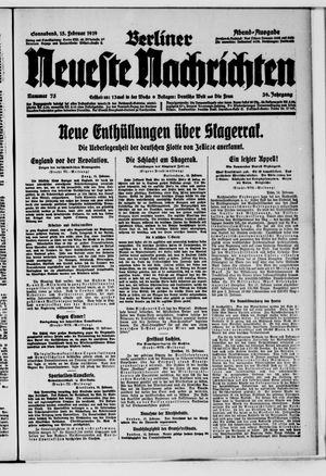 Berliner neueste Nachrichten vom 15.02.1919