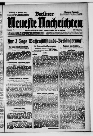 Berliner neueste Nachrichten on Feb 16, 1919