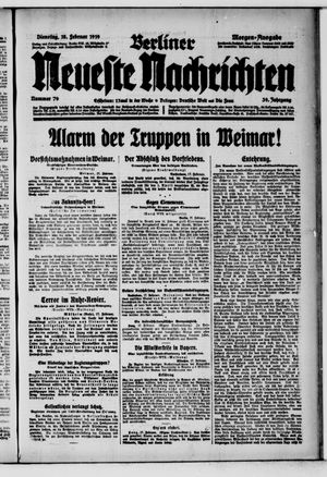 Berliner Neueste Nachrichten on Feb 18, 1919