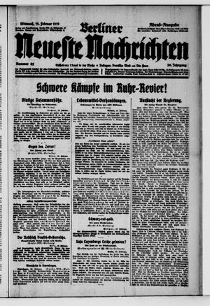 Berliner Neueste Nachrichten on Feb 19, 1919