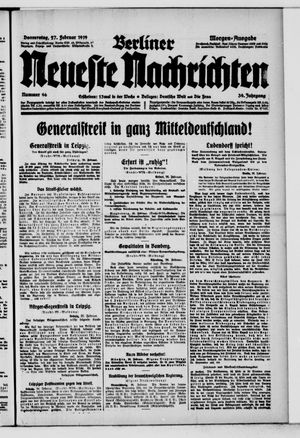 Berliner Neueste Nachrichten vom 27.02.1919