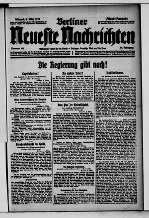 Berliner Neueste Nachrichten on Mar 5, 1919