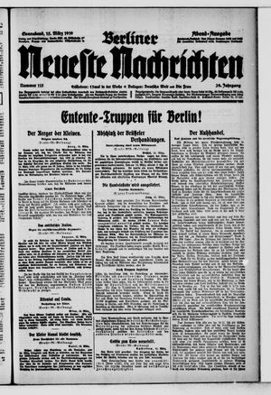 Berliner Neueste Nachrichten vom 15.03.1919