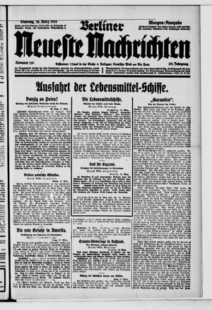 Berliner neueste Nachrichten vom 18.03.1919