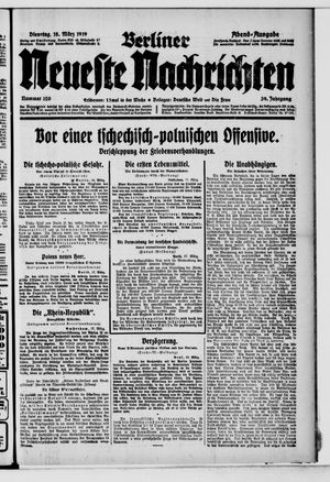 Berliner Neueste Nachrichten vom 18.03.1919