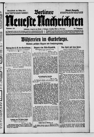 Berliner neueste Nachrichten vom 22.03.1919