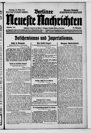Berliner neueste Nachrichten vom 23.03.1919