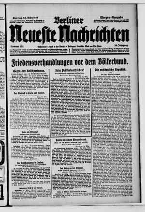 Berliner neueste Nachrichten on Mar 25, 1919