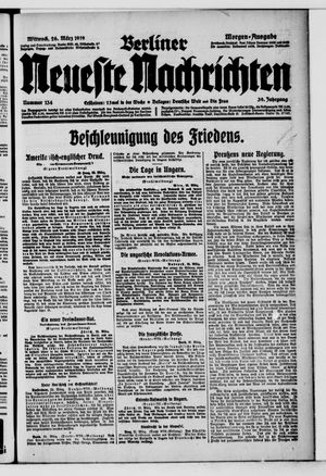 Berliner neueste Nachrichten vom 26.03.1919