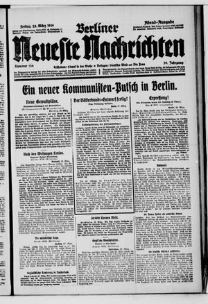 Berliner neueste Nachrichten vom 28.03.1919