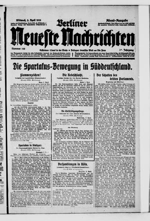Berliner Neueste Nachrichten vom 02.04.1919
