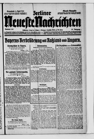 Berliner neueste Nachrichten on Apr 5, 1919