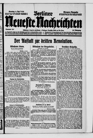 Berliner Neueste Nachrichten vom 06.04.1919
