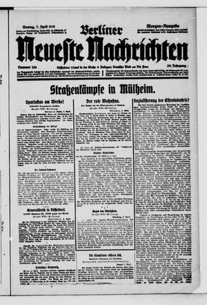 Berliner neueste Nachrichten vom 07.04.1919