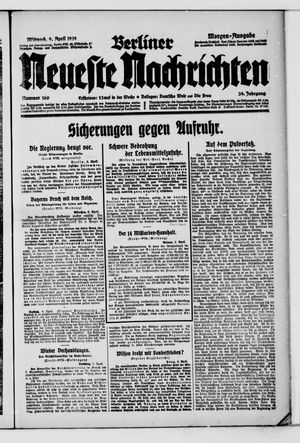 Berliner neueste Nachrichten vom 09.04.1919