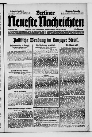 Berliner neueste Nachrichten vom 11.04.1919
