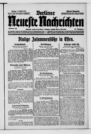 Berliner neueste Nachrichten vom 11.04.1919