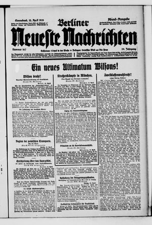 Berliner neueste Nachrichten vom 12.04.1919