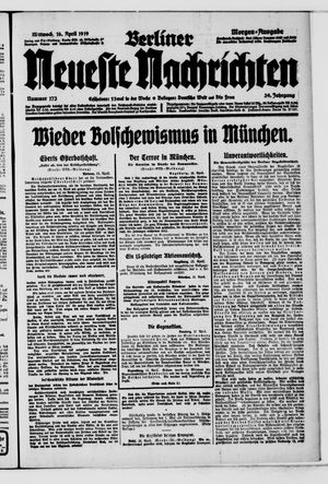 Berliner neueste Nachrichten vom 16.04.1919