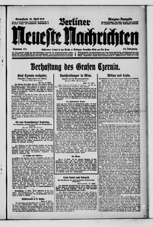 Berliner Neueste Nachrichten on Apr 19, 1919