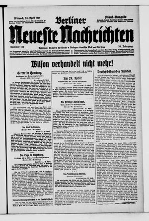 Berliner neueste Nachrichten vom 23.04.1919