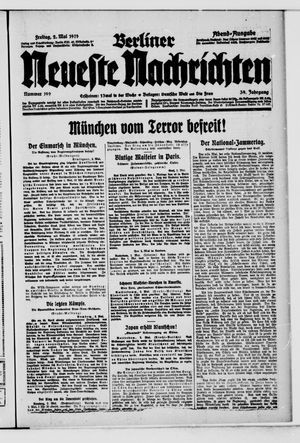 Berliner Neueste Nachrichten on May 2, 1919