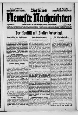 Berliner Neueste Nachrichten vom 05.05.1919