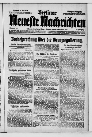 Berliner Neueste Nachrichten on May 7, 1919