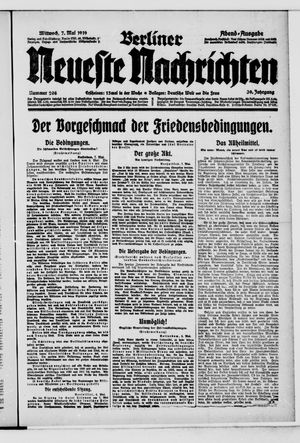 Berliner Neueste Nachrichten vom 07.05.1919