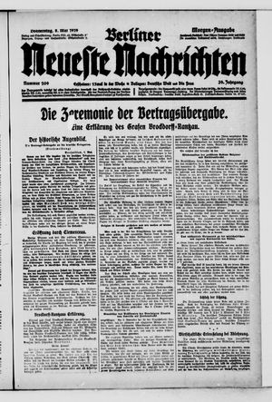 Berliner Neueste Nachrichten vom 08.05.1919