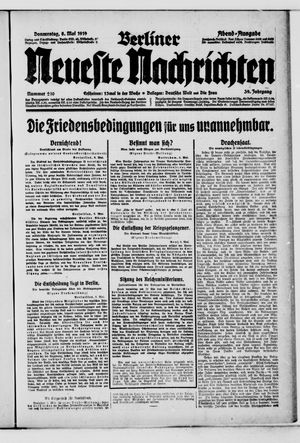Berliner Neueste Nachrichten vom 08.05.1919