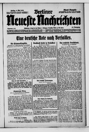 Berliner Neueste Nachrichten vom 09.05.1919