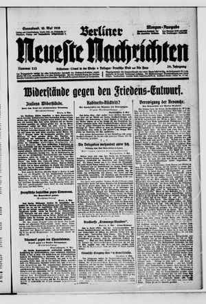 Berliner Neueste Nachrichten on May 10, 1919