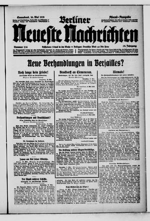 Berliner Neueste Nachrichten vom 10.05.1919