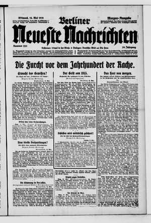 Berliner Neueste Nachrichten vom 14.05.1919
