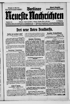 Berliner Neueste Nachrichten vom 14.05.1919