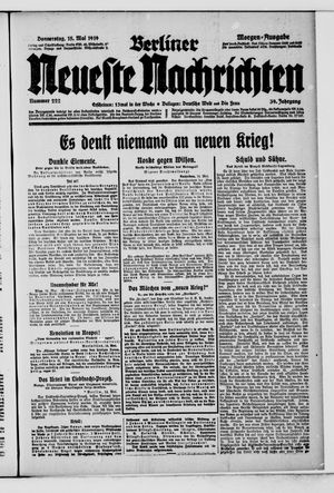Berliner Neueste Nachrichten on May 15, 1919