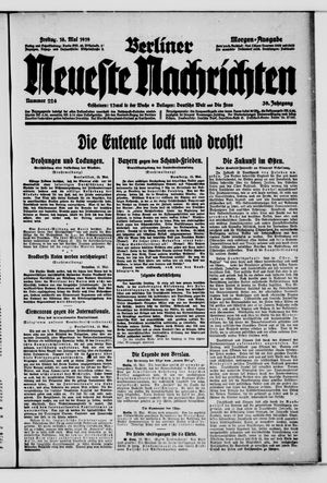 Berliner Neueste Nachrichten vom 16.05.1919