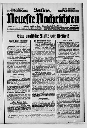 Berliner Neueste Nachrichten vom 16.05.1919