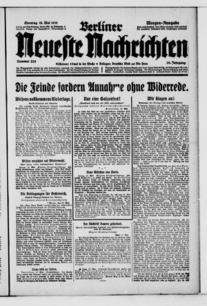 Berliner Neueste Nachrichten vom 18.05.1919