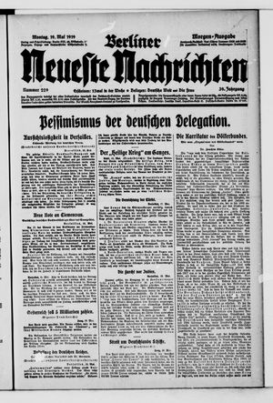 Berliner Neueste Nachrichten vom 19.05.1919