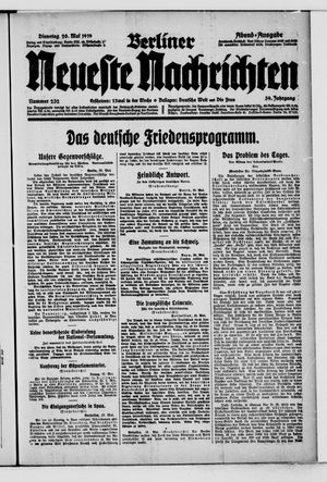 Berliner Neueste Nachrichten vom 20.05.1919