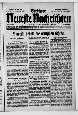 Berliner Neueste Nachrichten vom 21.05.1919