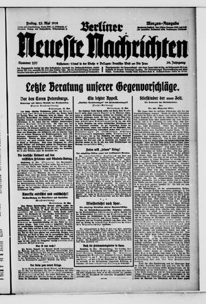 Berliner Neueste Nachrichten vom 23.05.1919