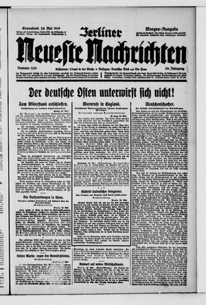 Berliner Neueste Nachrichten vom 24.05.1919