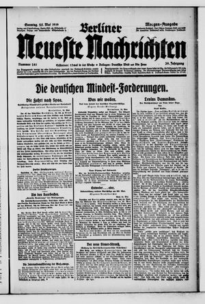 Berliner Neueste Nachrichten vom 25.05.1919