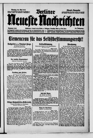 Berliner Neueste Nachrichten vom 26.05.1919
